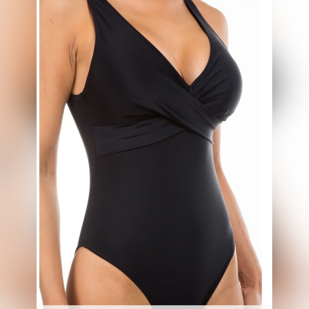 Black Low V one piece Swimsuit